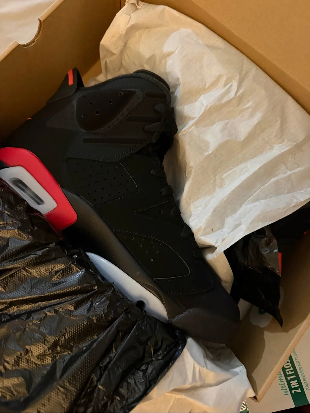 Jordan Black and Red High-Top Sneakers